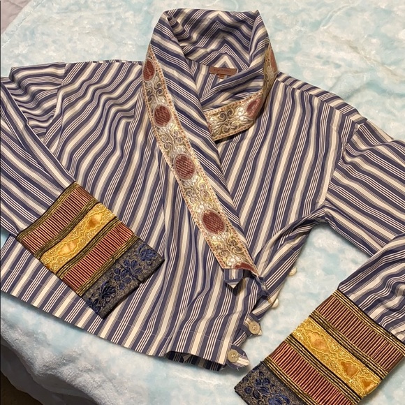 Romeo Gigli Tops - Vintage Romeo Gigli striped wrap top